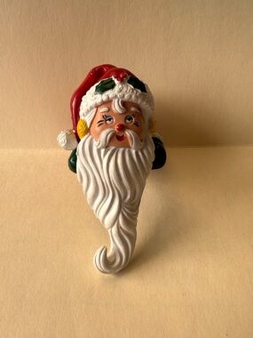 Vintage Kurt Adler Santa Claus Christmas Stocking Hanger Made In Italy.